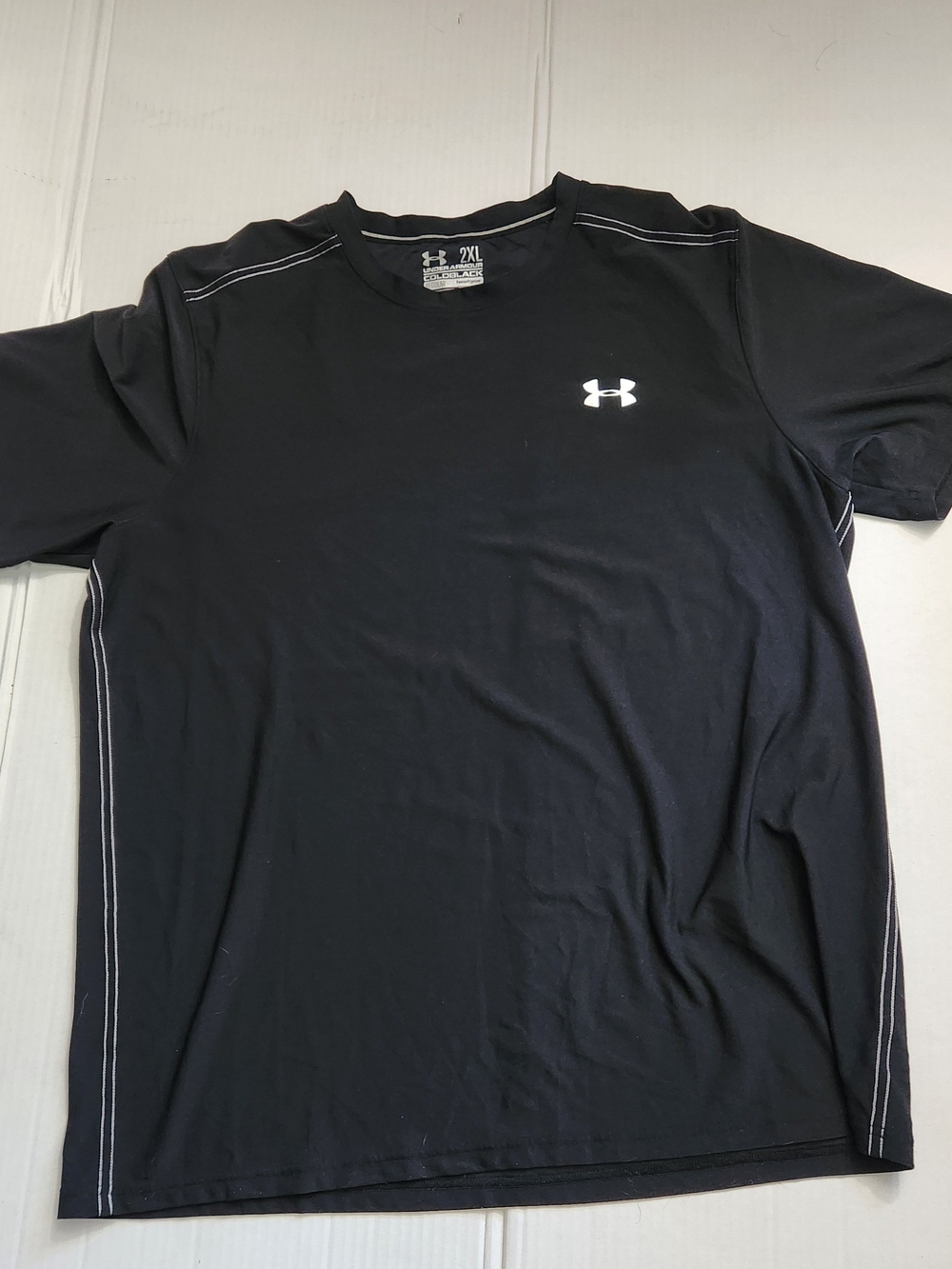 Under Armour Black Short Sleeve Performance Tee with White Logo 2X